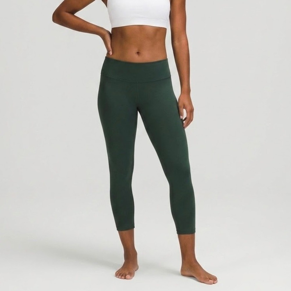 Pact On The Go-To Cropped Legging Organic Cotton Dark Green Size Small